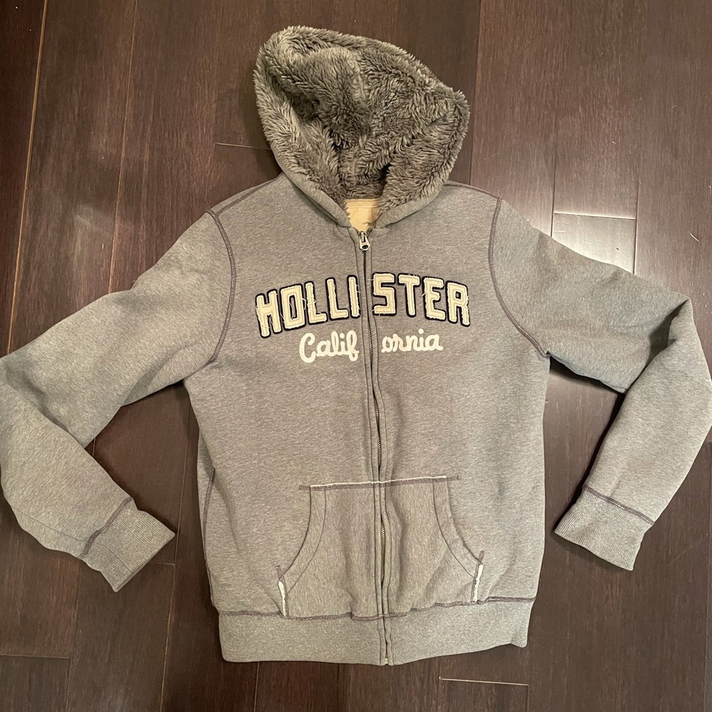Hollister Fur-Lined Zip-Up Hoodie